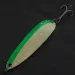 Vintage  Luhr Jensen Krocodile #5, 3/4oz green/white Glow - glows in the dark​ fishing spoon #22433