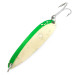 Vintage  Luhr Jensen Krocodile #5, 3/4oz green/white Glow - glows in the dark​ fishing spoon #22433