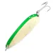 Vintage  Luhr Jensen Krocodile #5, 3/4oz green/white Glow - glows in the dark​ fishing spoon #22433