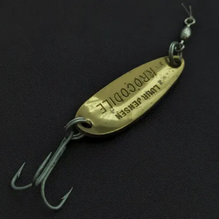 Vintage Luhr Jensen Krocodile, 1/3oz brass/brown trout fishing spoon #22434