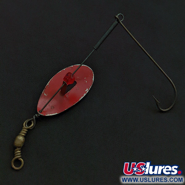 Vintage   Lucky Strike June Bug Spinner, 1/4oz nickel/brass/red spinning lure #22465