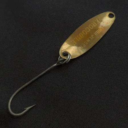 Vintage Luhr Jensen Krocodile, 3/64oz brass fishing spoon #22469
