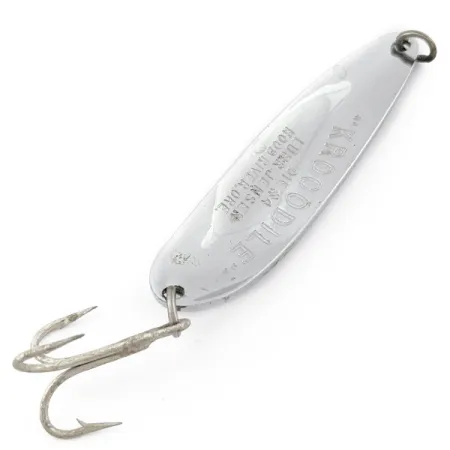 Vintage Luhr Jensen Krocodile #4, 2/3oz nickel/hologram fishing spoon #22475