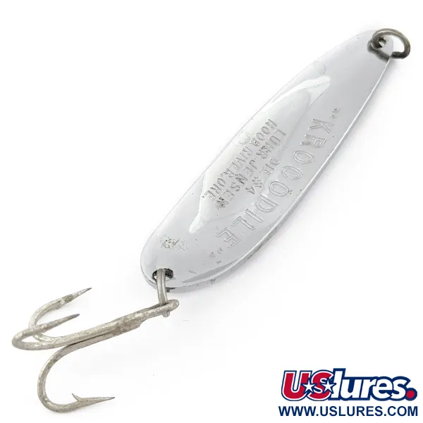 Vintage  Luhr Jensen Krocodile #4, 2/3oz nickel/hologram fishing spoon #22475