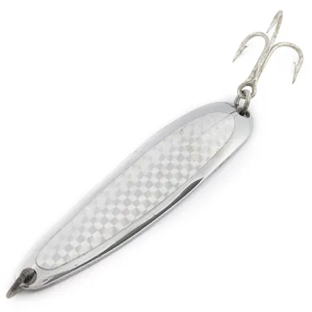 Vintage Luhr Jensen Krocodile #4, 2/3oz nickel/hologram fishing spoon #22475