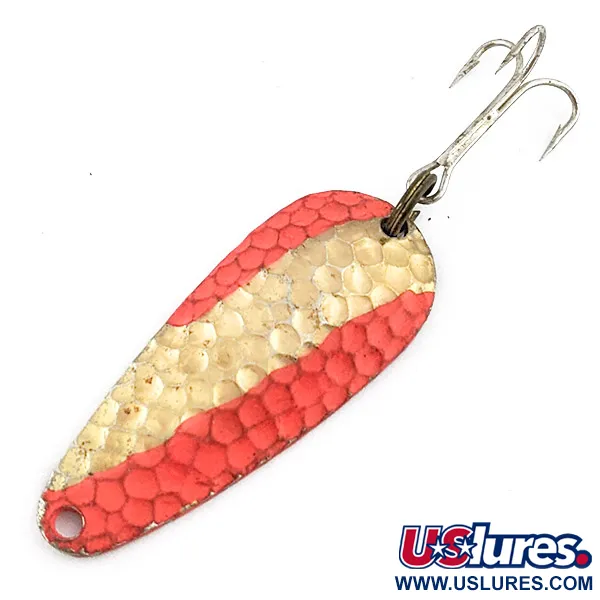 Vintage   Nebco Aqua Spoon, 1/4oz brass/red fishing spoon #22476