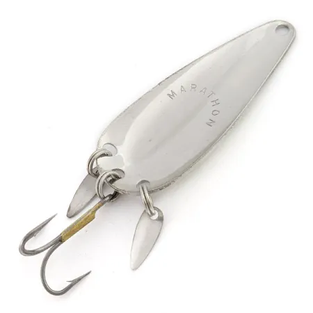 Vintage Marathon  Marathon, 2/5oz white pearl/nickel/green fishing spoon #22496