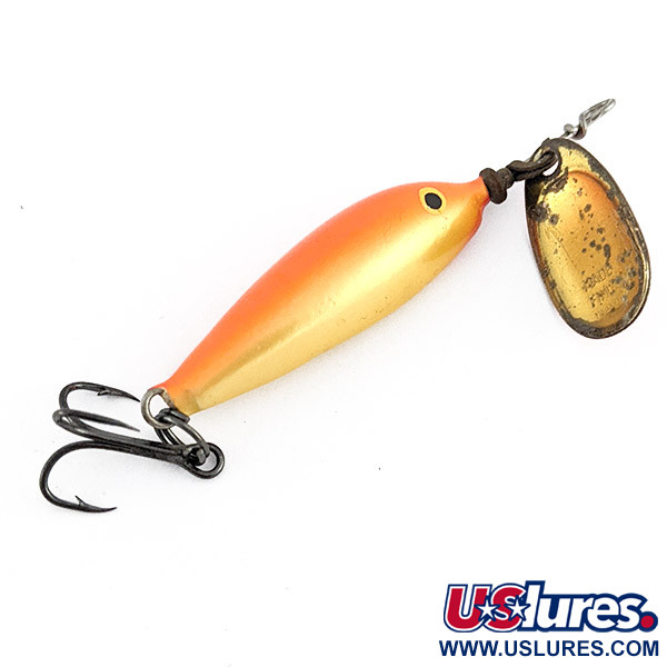 Vintage   Blue Fox Super Vibrax Minnow Spin 1, 1/8oz Orange fishing lure #22503