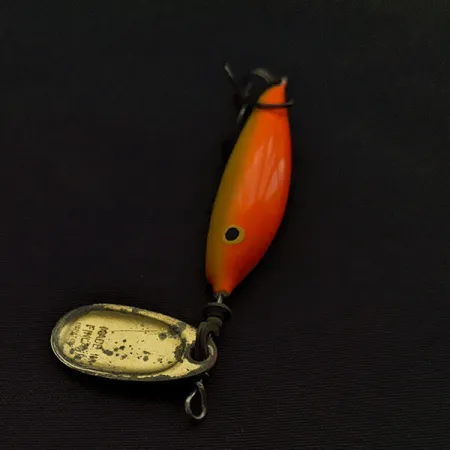 Vintage Blue Fox Super Vibrax Minnow Spin 1, 1/8oz Orange spinning lure #22503