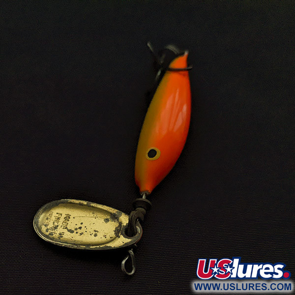 Vintage   Blue Fox Super Vibrax Minnow Spin 1, 1/8oz Orange fishing lure #22503