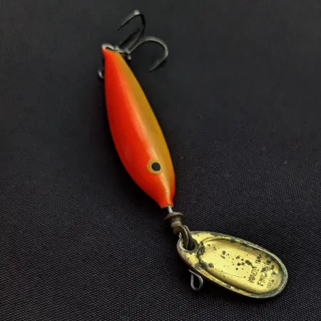 Vintage Blue Fox Super Vibrax Minnow Spin 1, 1/8oz Orange spinning lure #22503