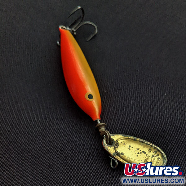 Vintage   Blue Fox Super Vibrax Minnow Spin 1, 1/8oz Orange fishing lure #22503