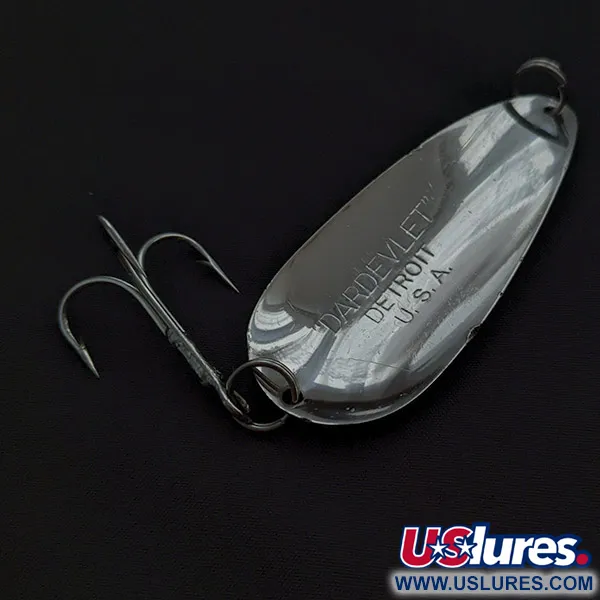 Vintage  Eppinger Dardevle Dardevlet, 3/4oz nickel fishing spoon #22515