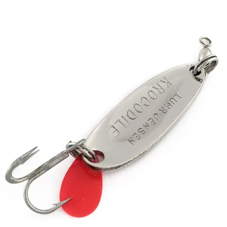 Vintage Luhr Jensen Krocodile, 1/4oz nickel fishing spoon #22529