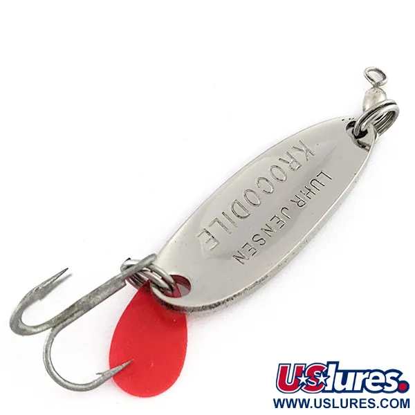 Vintage  Luhr Jensen Krocodile, 1/4oz nickel fishing spoon #22529