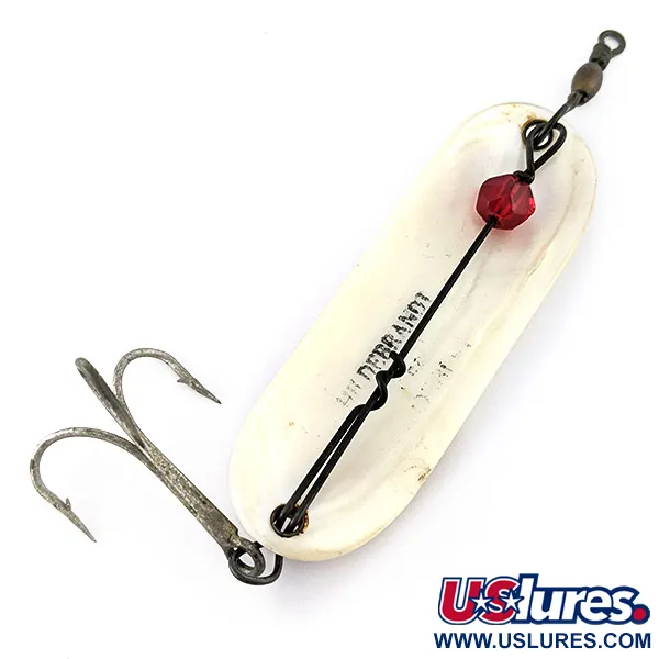 Vintage Hildebrandt Spinners Hildebrandt Pearl Spoon, 1/2oz white pearl fishing spoon #22569