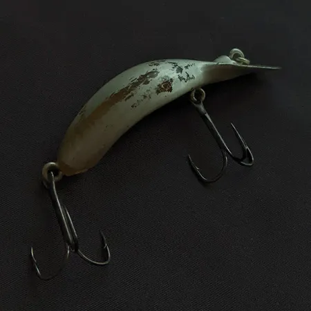 Vintage Heddon Tadpolly, 1/3oz silver fishing lure #22570