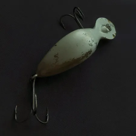 Vintage Heddon Tadpolly, 1/3oz silver fishing lure #22570