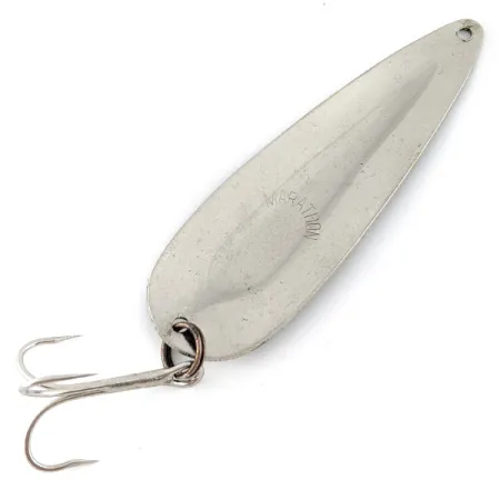 Vintage Marathon  Marathon, 3/4oz nickel/black/white fishing spoon #22580