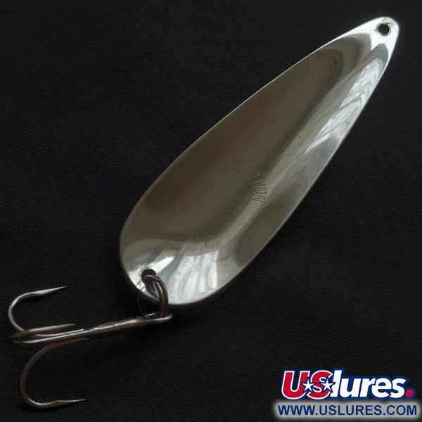 Vintage  Marathon Bait Company Marathon, 3/4oz nickel/black/white fishing spoon #22580