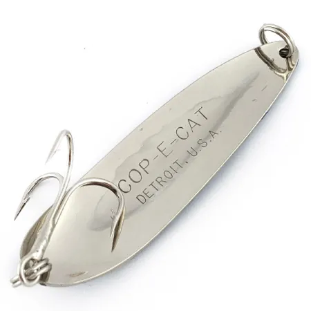 Vintage Eppinger Dardevle Cop-E-Cat 7500, 3/4oz nickel/blue fishing spoon #22582