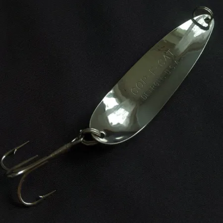 Vintage Eppinger Dardevle Cop-E-Cat 7500, 3/4oz nickel/blue fishing spoon #22582