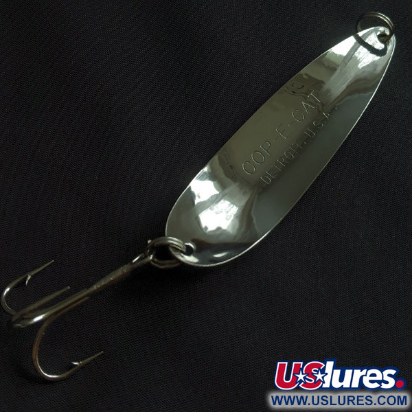 Vintage  Eppinger Dardevle Cop-E-Cat 7500, 3/4oz nickel/blue fishing spoon #22582