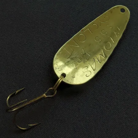 Vintage Thomas Cyclone, 1/4oz brass fishing spoon #22583