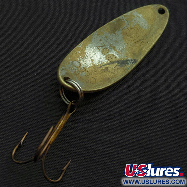 Vintage   Acme Little Cleo (1980s), 1/3oz brass/nickel fishing spoon #22624