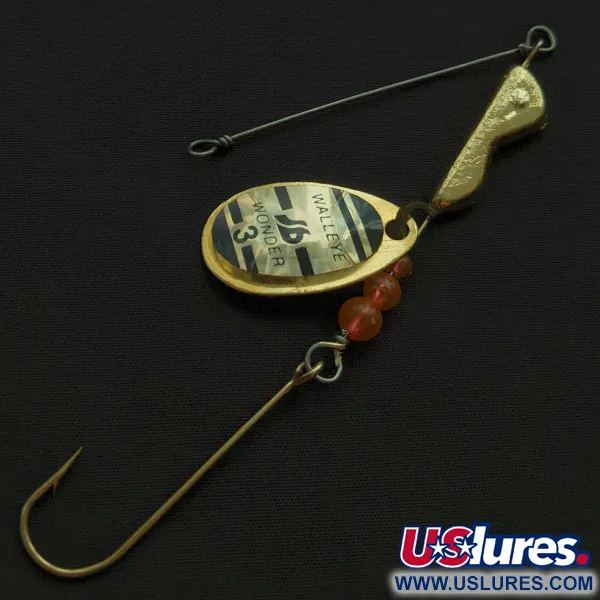 Vintage  South Bend Walleye Wonder 3  Spinnerbait, 1/2oz gold spinning lure #22629