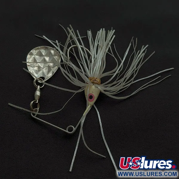 Vintage Strike King Mini-King Spinnerbait, 1/4oz nickel spinning lure #22630