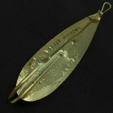 Vintage Johnson Silver Minnow, 2/5oz gold fishing spoon #22535