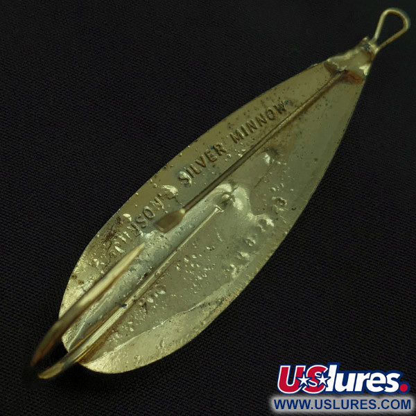 Vintage   Johnson Silver Minnow, 2/5oz gold fishing spoon #22535