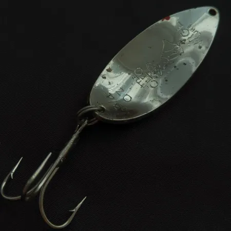 Vintage Seneca Little Cleo (Hula Girl), 3/4oz nickel/orange fishing spoon #22639