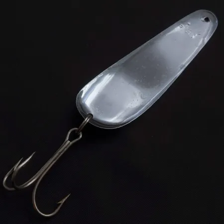 Vintage Miller ITHACA 75 trolling spoon, 1/3oz nickel/blue fishing spoon #22642
