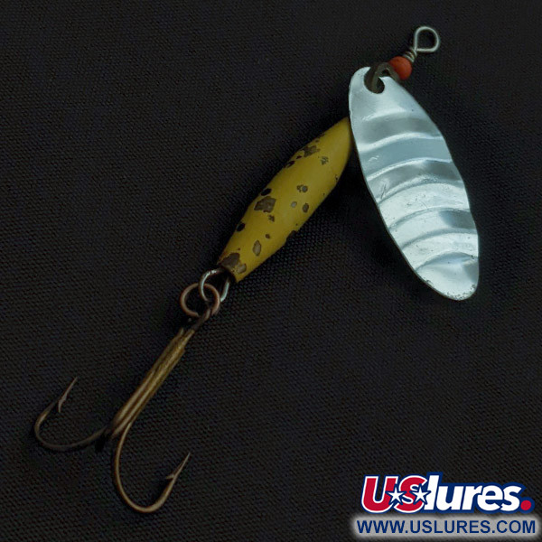 Vintage  Abu Garcia Abu Spinnaren Reflex , 1/4oz nickel/yellow spinning lure #22643