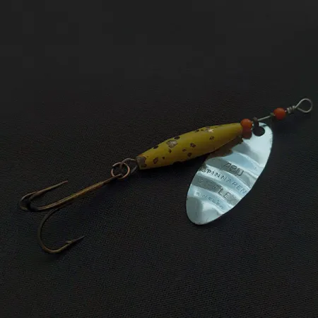 Vintage Abu Garcia Abu Spinnaren Reflex , 1/4oz nickel/yellow spinning lure #22643