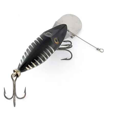 Vintage Heddon Tiny Deeper Runt, 1/4oz Black bone fishing lure #22649