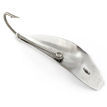 Vintage L&S Bait Mirro lure L&S L&S Mirrospoon 6/0Mirrospoon 6/0, 3/5oz nickel fishing spoon #22654