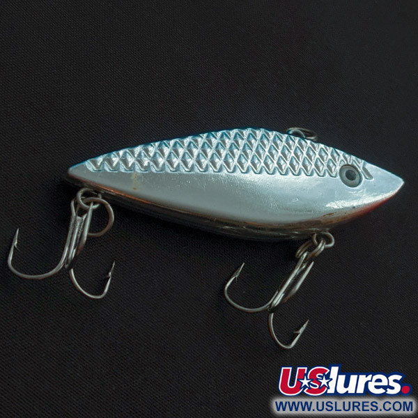 Vintage   Strike King Diamond Shad (1980s), 2/5oz silver/blue fishing lure #22659