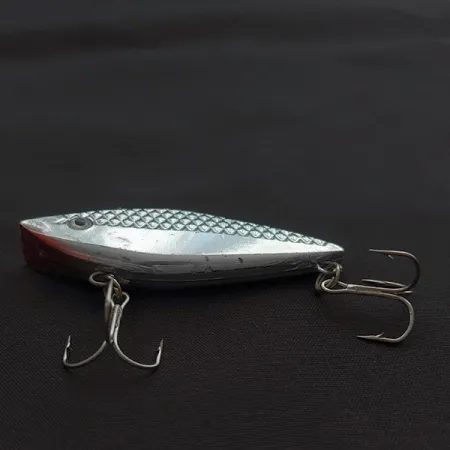 Vintage Strike King Diamond Shad (1980s), 2/5oz silver/blue fishing lure #22659