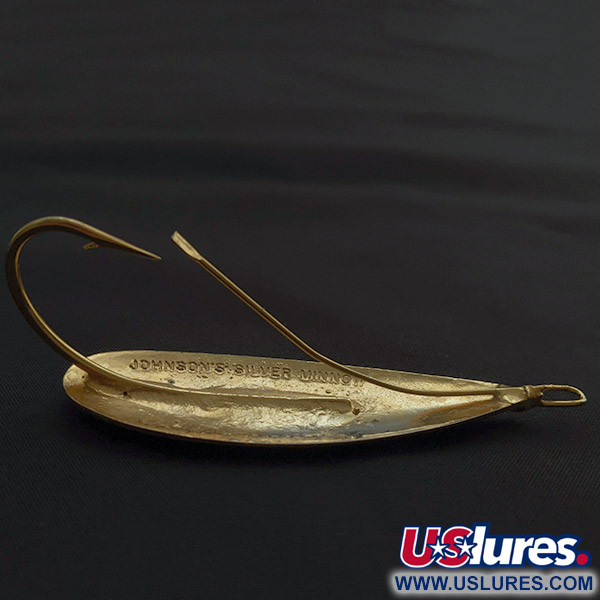 Vintage   Johnson Silver Minnow, 3/5oz gold fishing spoon #22668