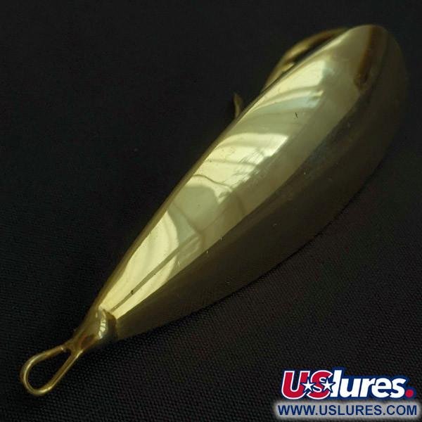 Vintage   Johnson Silver Minnow, 3/5oz gold fishing spoon #22668