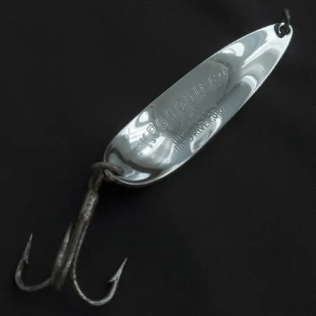 Vintage Luhr Jensen Krocodile #5, 1oz nickel fishing spoon #22670