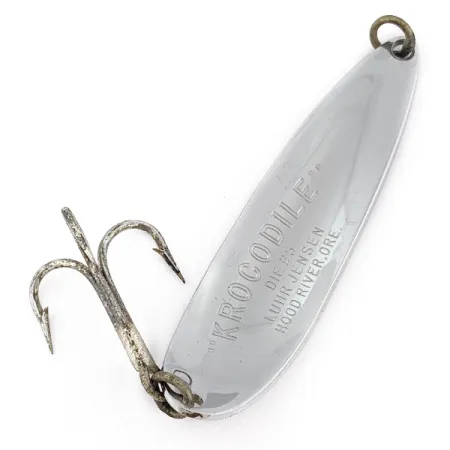 Vintage Luhr Jensen Krocodile #5, 1oz nickel fishing spoon #22670