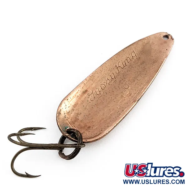 Vintage Weber Gypsy King 0, 2/5oz copper fishing spoon #22680