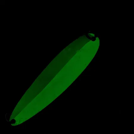 Vintage Luhr Jensen Coyote spoon Glow, 2/5oz nickel/white/green Glow - glows in the dark fishing spoon #22683