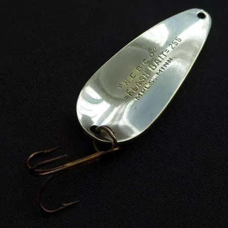 Vintage Nebco Flashbait 266, 1/3oz nickel fishing spoon #22692
