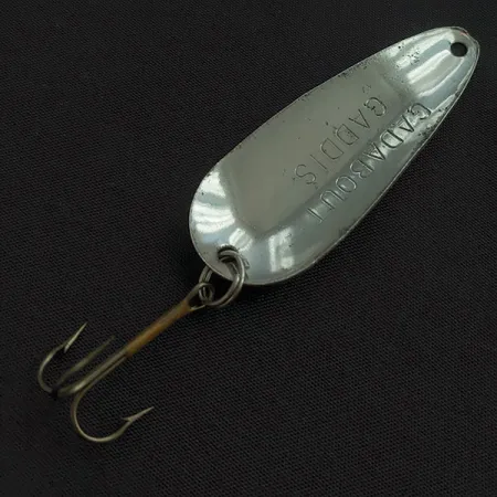 Vintage Gadabout Gaddis, 1/3oz red/white/nickel fishing spoon #22698