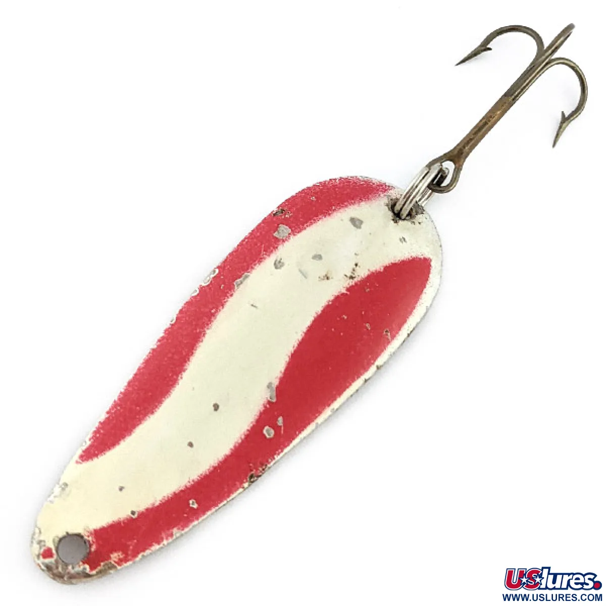 Vintage Gadabout Gaddis, 1/3oz red/white/nickel fishing spoon #22698